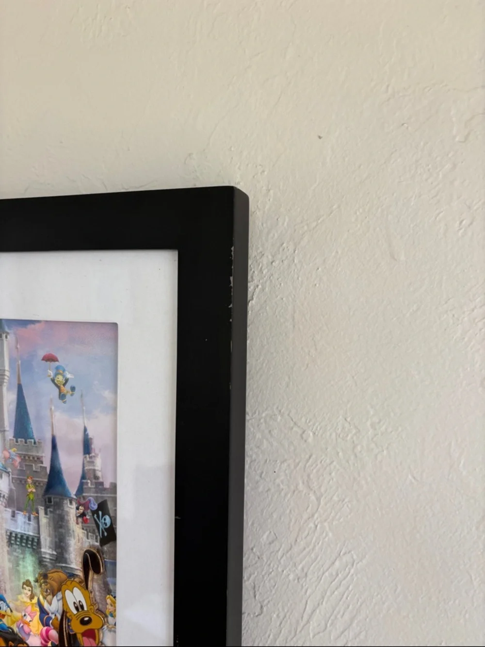 Disney Cinderella Castle lithograph print that includes four‎ collectible pins